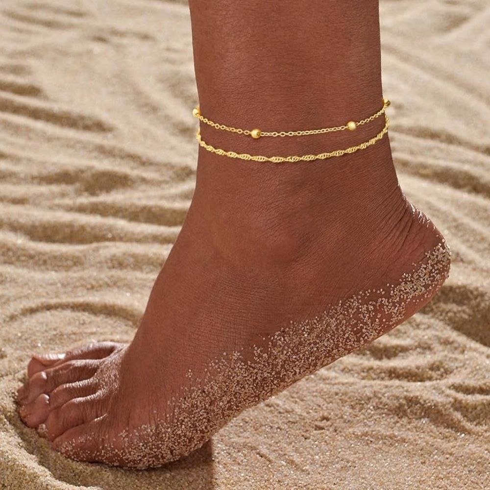 NEW 14k Gold Plated Anklet Chain Bracelet